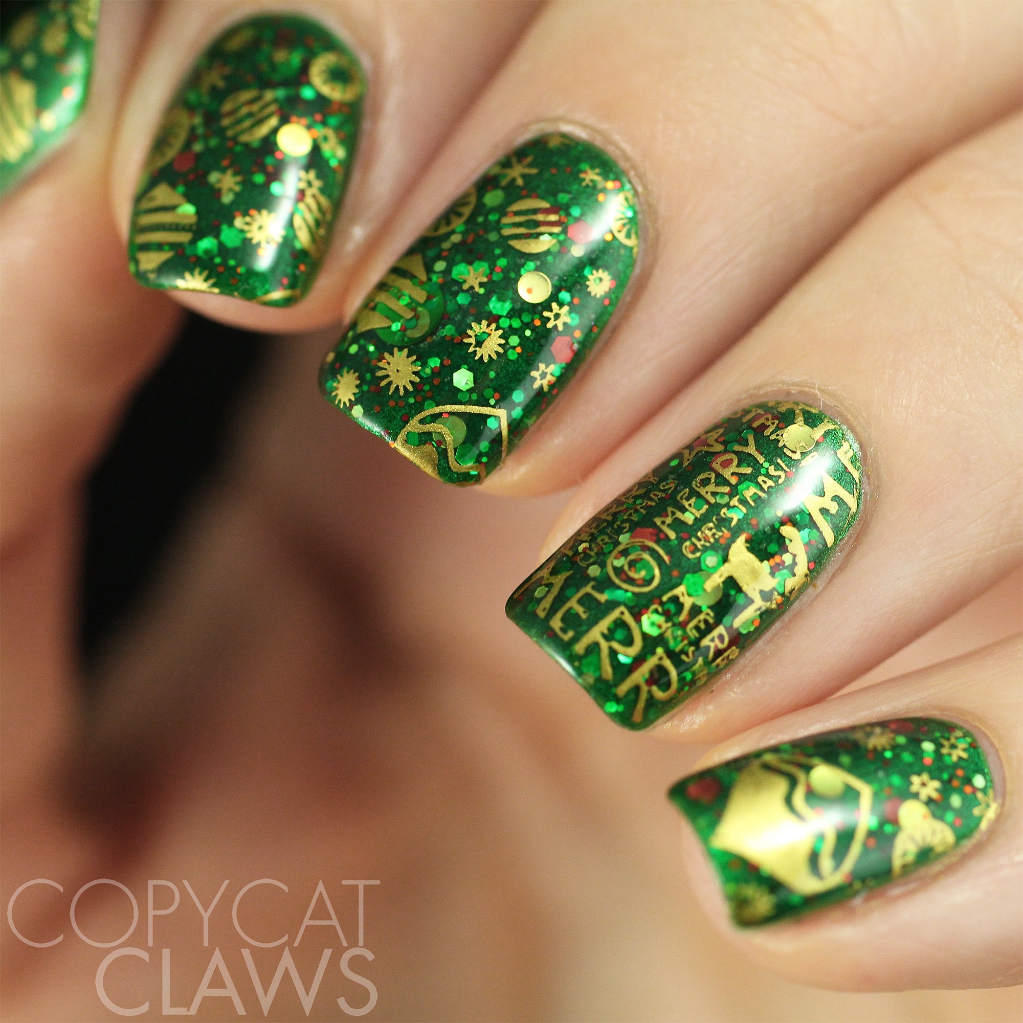 Nail Art Stamping Plate - Holly Jolly Christmas